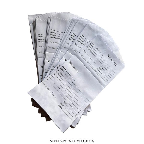 Sobres Numerados para Compostura